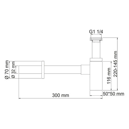 Сифон для раковины Wasserkraft хром A072 (детальная фотография), хром