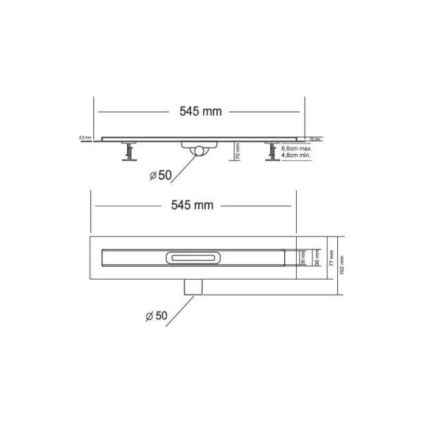Душевой лоток Vincea Say Carmine 50 см хром SAY.510.50.P.DUZ (детальная фотография), стандартные