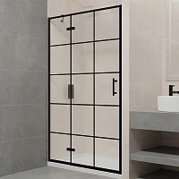 Душевая дверь в нишу RGW Passage PA-07B L 140 см профиль черный стекло прозрачное