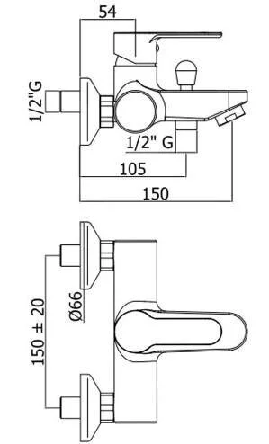 Смеситель для ванны Paffoni Blu хром BLU022CR (детальная фотография), для ванны