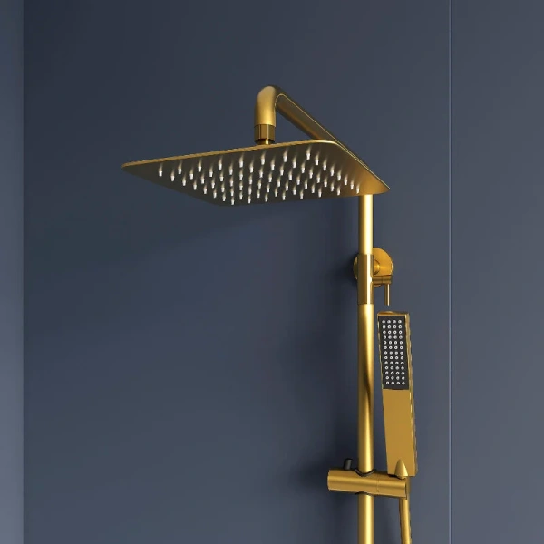 Душевая стойка RGW Shower Panels золото 51140134-06 (детальная фотография), с тропическим душем