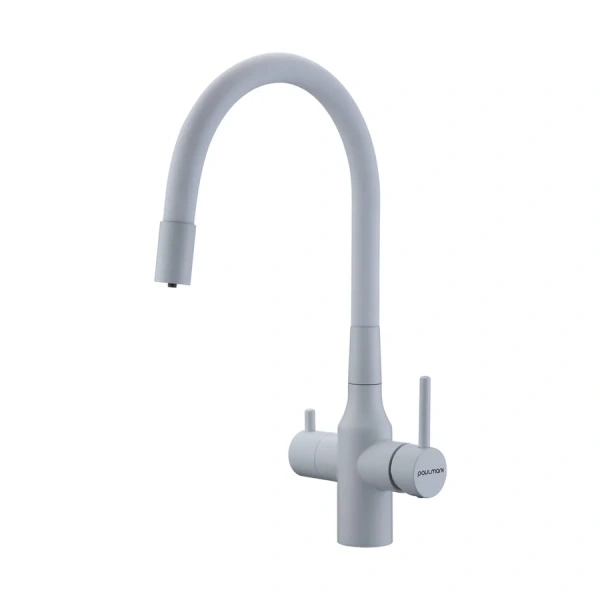 Смеситель для кухни Paulmark Salix белый матовый Sa213419-431 (детальная фотография)
