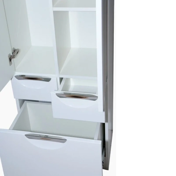 Шкаф-пенал напольный Misty Орхидея 50 см белый П-Жас05050-0112Я (детальная фотография), белые