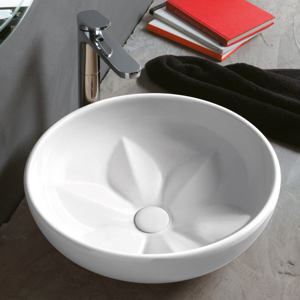 Раковина накладная Azzurra Fleur FLE200 (детальная фотография), современные, hi-tech