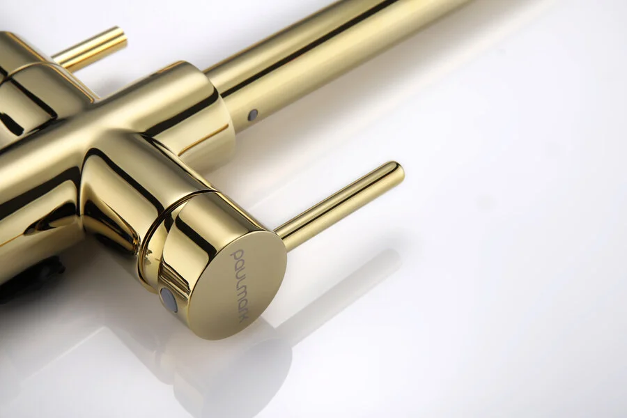 Смеситель для кухни Paulmark Lange золото La214212-G (детальная фотография), на мойку, на столешницу