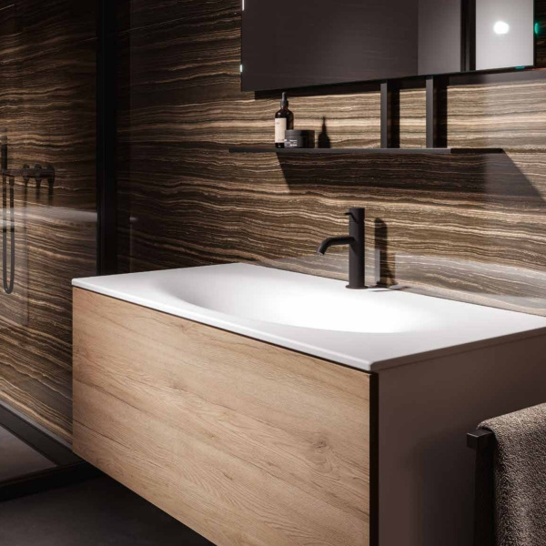 Раковина Kerasan Shape 122 см белый матовый 548030*1 (детальная фотография), большая, прямоугольной формы, широкая