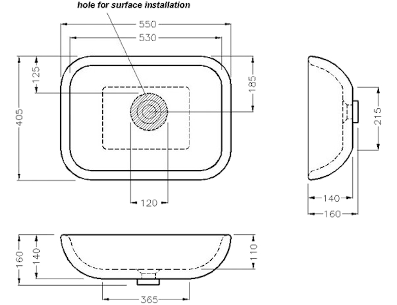Схема (детальная фотография), накладные (на столешницу), пристенные