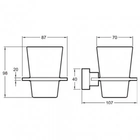 Стакан для ванной Jacob Delafon EO хром E77866-CP (детальная фотография), современные, hi-tech