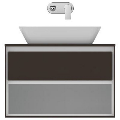 Тумба под раковину подвесная Ideal Standard Connect Air 80 см темно-коричневый матовый, белый матовый E0827VY (детальная фотография), подвесная, пристенная