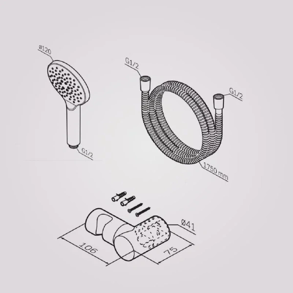 Душевой комплект AM.PM Like F0118000 хром (детальная фотография), душевые комплекты, наборы