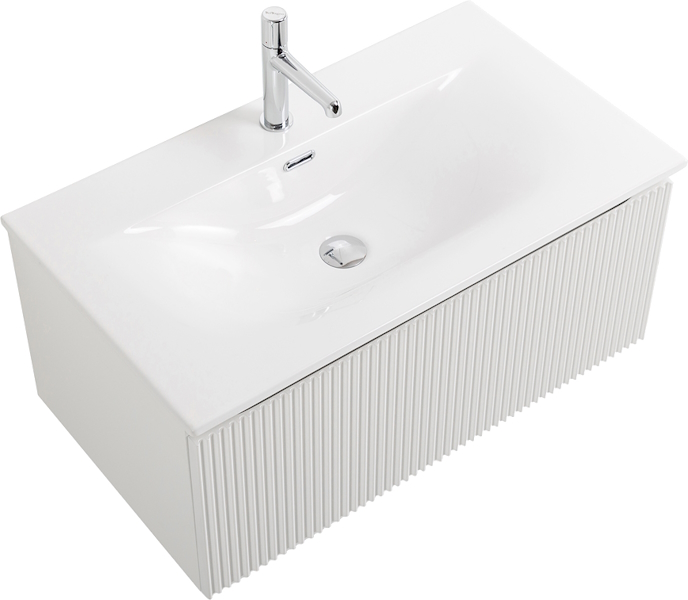 Тумба под раковину подвесная BelBagno Uno 80 см Bianco Opaco UNO-800-1C-SO-BO (детальная фотография), подвесная, пристенная