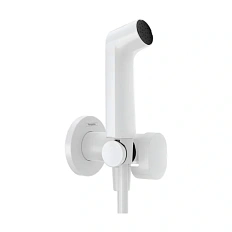 Гигиенический душ со смесителем Hansgrohe Bidette белый матовый