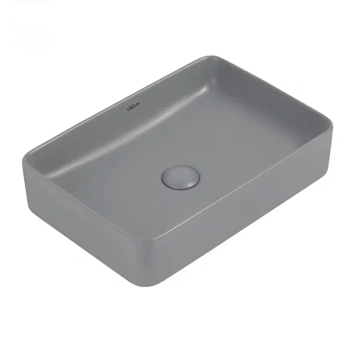 Раковина Abber Rechteck 51 см серая матовая - фото 2