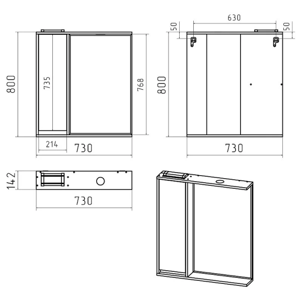 Зеркальный шкаф с подсветкой Brevita Balaton 75 см белый, левый BAL-04075-01-Л (детальная фотография), по запросу