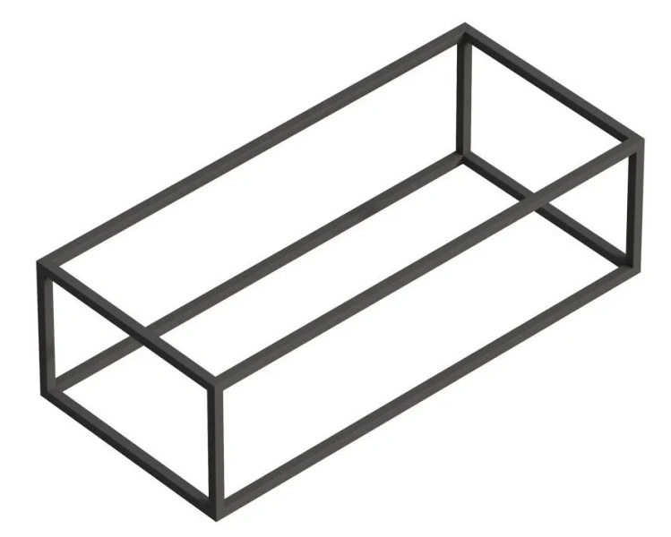 Каркас под раковину подвесной Cezares Cadro 100 см одноярусный CADRO-100/46/30-1C-SO-MET-ST (детальная фотография), современная, hi-tech