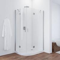 Душевой уголок профиль черный глянцевый стекло прозрачное Vegas-glass