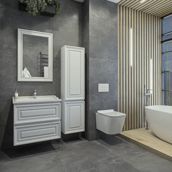 Тумба под раковину подвесная Caprigo Ponza 70 см Bianco 13520-В231 (детальная фотография), классика, ретро