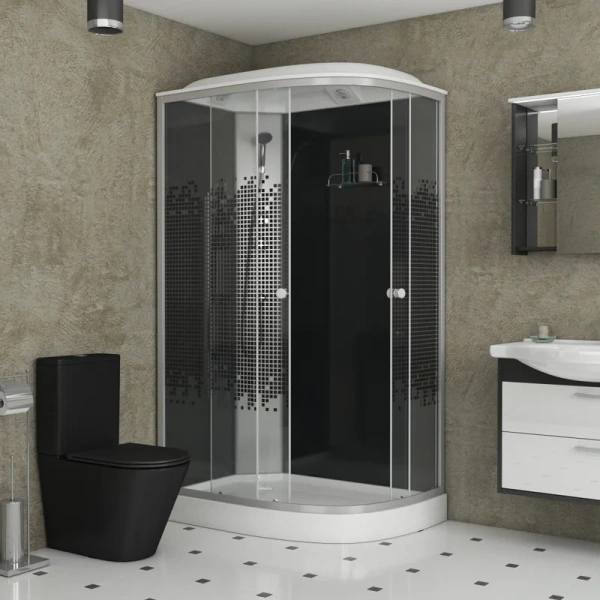 Душевая кабина Niagara Eco 120x80 см правая, стекло мозаика 45121453R (детальная фотография), асимметричные