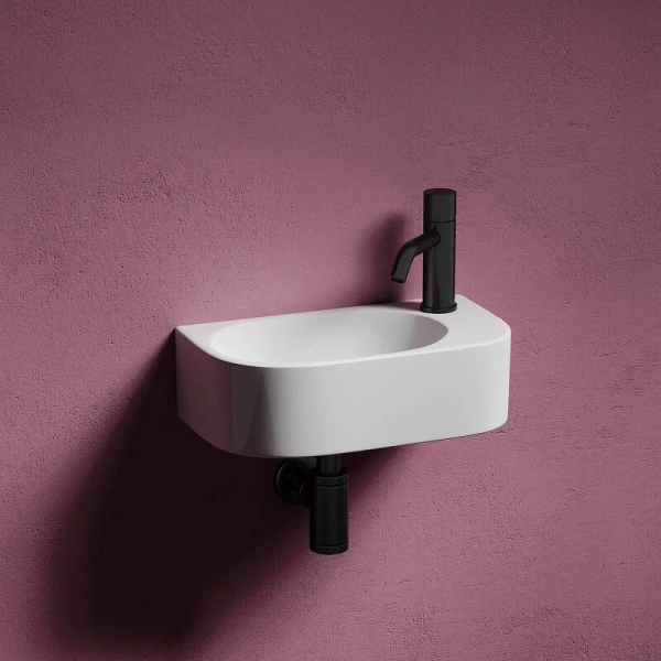 Раковина Ceramica Nova Element 40 см белая глянцевая, левая CN6066L (детальная фотография), современные, hi-tech