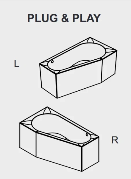 Ванна гидромассажная Riho Delta 150 x 80 см, AIR, левая/правая BB8000500000000_AIR (детальная фотография), 150 см