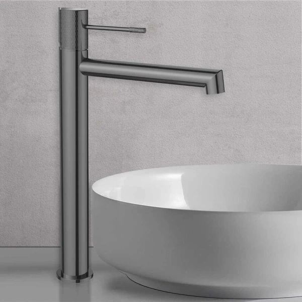 Смеситель для раковины Vincea Desire однорычажный, вороненая сталь VBF-1D2GM (детальная фотография), современные, hi-tech, декорированные