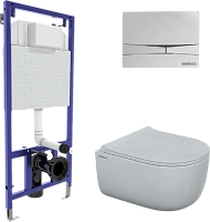 Унитаз с инсталляцией BERGES Ego кнопка F3