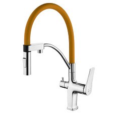 Смеситель для питьевой воды Lemark Comfort хром/оранжевый