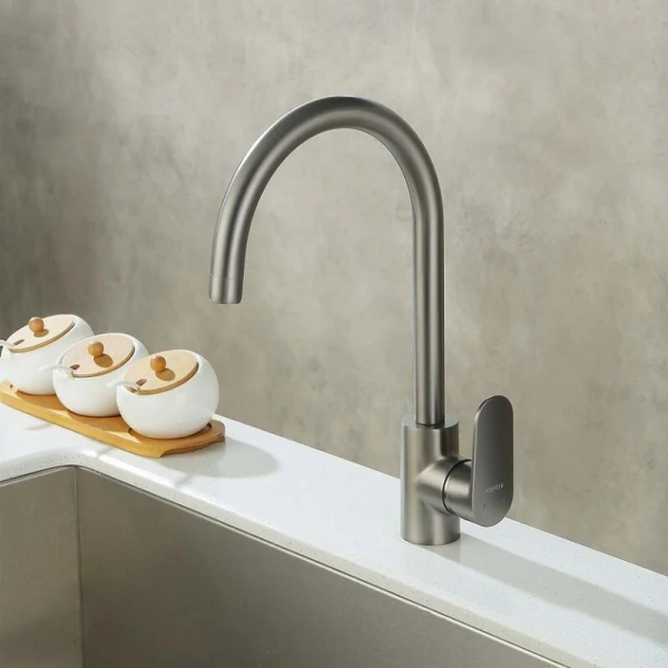 Смеситель для кухни Акватек Ника оружейная сталь AQ1882BGM (детальная фотография), другие