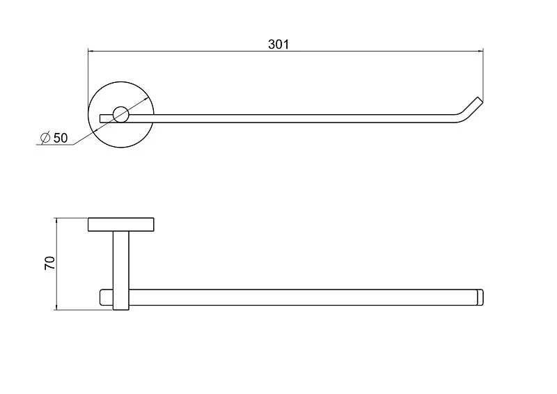 Полотенцедержатель Акватек Бетта оружейная сталь AQ4619BGM (детальная фотография), современные, hi-tech