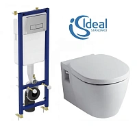 Унитаз с инсталляцией Ideal Standard Connect с сиденьем микролифт