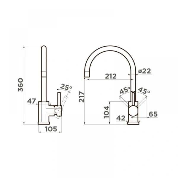 Смеситель для кухни Omoikiri Wakayama-PVD-GM вороненая сталь 4994290 (детальная фотография), для кухни