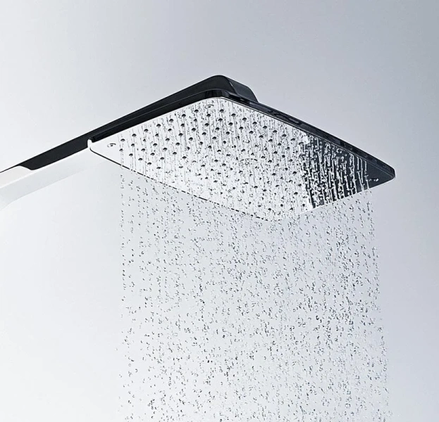 Душевая стойка Hansgrohe Raindance Select белый/хром 27112400 (детальная фотография), хром, белые