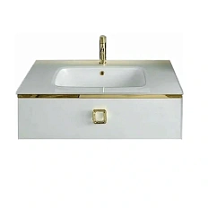 Тумба с раковиной напольная Boheme Lucido 770-080-W 80 см жемчужный белый, низкие ножки