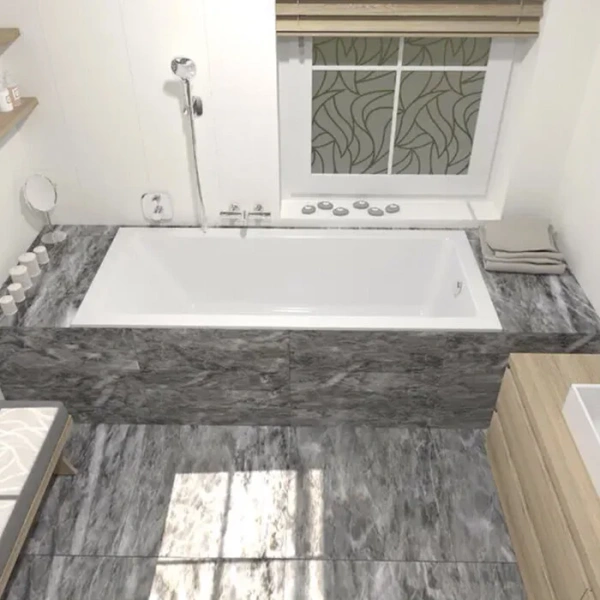 Ванна из искусственного камня Triton Сириус Щ0000067078 180 x 80 см, белая (детальная фотография), современныe, hi-tech