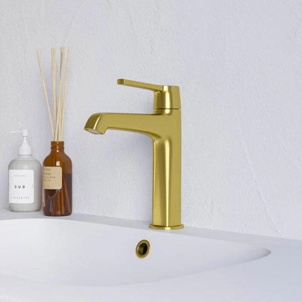 Смеситель для раковины RGW Shower Panels SP-301G золото 511405301-06 (детальная фотография), современные, hi-tech