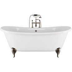 Ванна чугунная Devon & Devon Admiral 182х81 см два отверстия под смеситель, ножки алюминий полированный