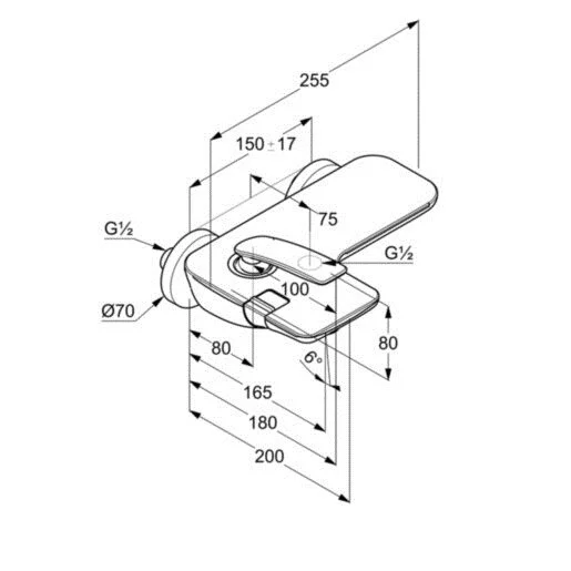 Смеситель для ванны Kludi Balance черный матовый/хром 524458775 (детальная фотография), для ванны
