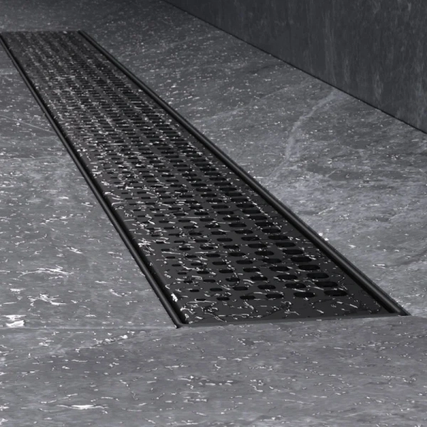 Душевой лоток Am.Pm MasterFlow 80 см черный матовый W01SC-P11-080-01BM (детальная фотография), с сухим затвором, с мокрым затвором