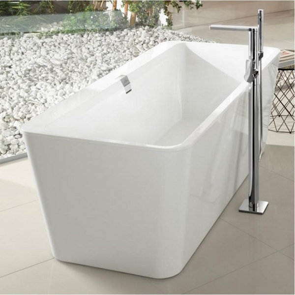 Ванна квариловая Villeroy & Boch Squaro Edge 12 180х80 см с панелью и обвязкой, белая UBQ180SQE7PDV-01 (детальная фотография), квариловые