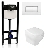 Унитаз с инсталляцией Valsir Eden с белой матовой клавишей