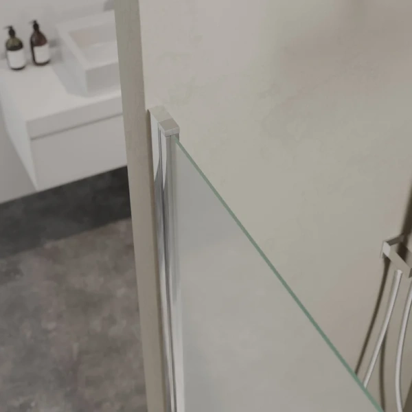 Шторка для ванны Berges River S 80х145 см матовое стекло, профиль хром 065019 (детальная фотография), современные, hi-tech