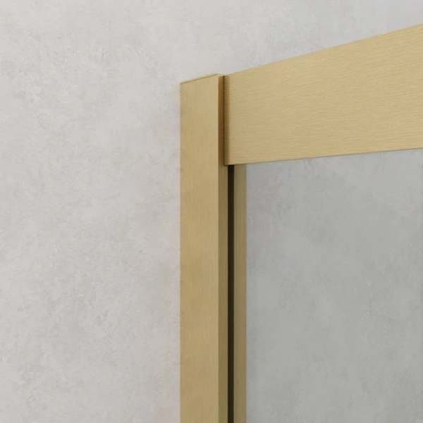 Душевой уголок Cezares Relax 100x100 см профиль брашированное золото стекло прозрачное RELAX-304-A-2-100-C-BORO (детальная фотография), раздвижные