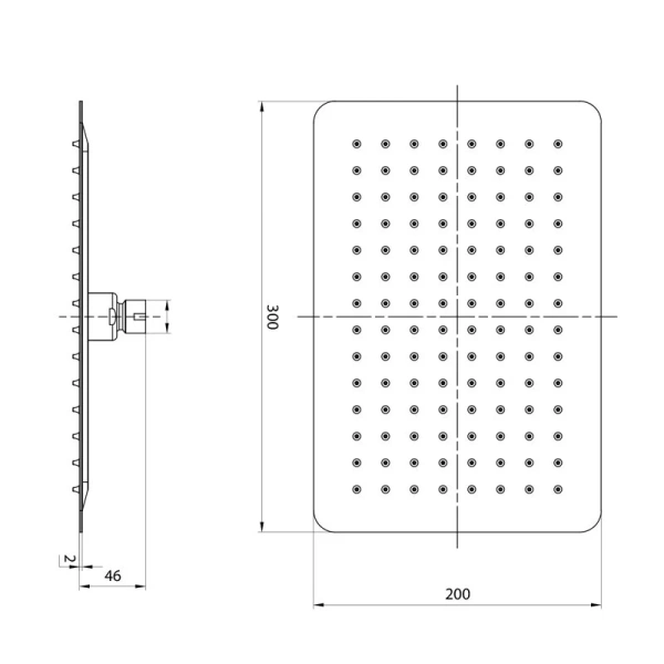 Верхний душ Lemark 1-функциональный графит LM9490GM (детальная фотография), верхние души