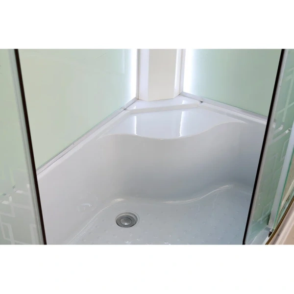 Душевая кабина Deto EM 110x80 см с полками EM4511LNLED (детальная фотография), хромированный профиль