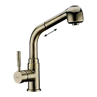 Смеситель для кухни WasserKRAFT светлая бронза, с выдвижной лейкой