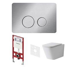 Унитаз с инсталляцией Tece TECEspring панель смыва белая