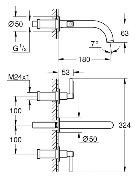 Смеситель для раковины хром Grohe Atrio  20169003 (детальная фотография), для раковины