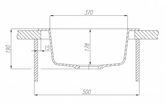 Мойка для кухни Акватон Иверия 48 см песочная 1A711032IV220 (детальная фотография), из искусственного мрамора