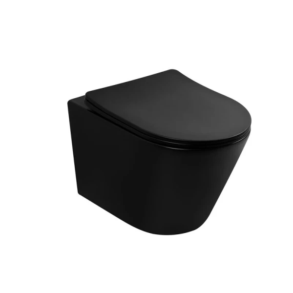Унитаз подвесной Abber Bequem черный матовый AC1102TMB (детальная фотография)