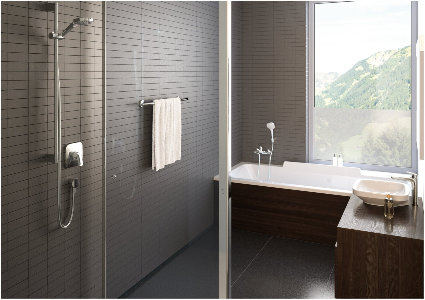 Смеситель для раковины Hansgrohe Logis без донного клапана 71091000 (детальная фотография), однорычажные, двухрычажные